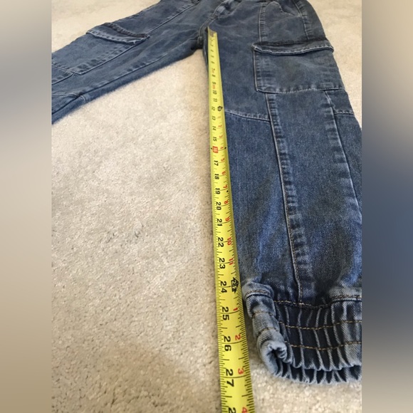 PrettyLittleThing Women’s Blue Wash Cargo Jean Joggers 
 UK 10 size S - Picture 7 of 9